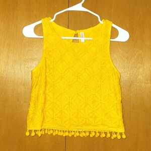 Xhilaration gold crop top tank Size small